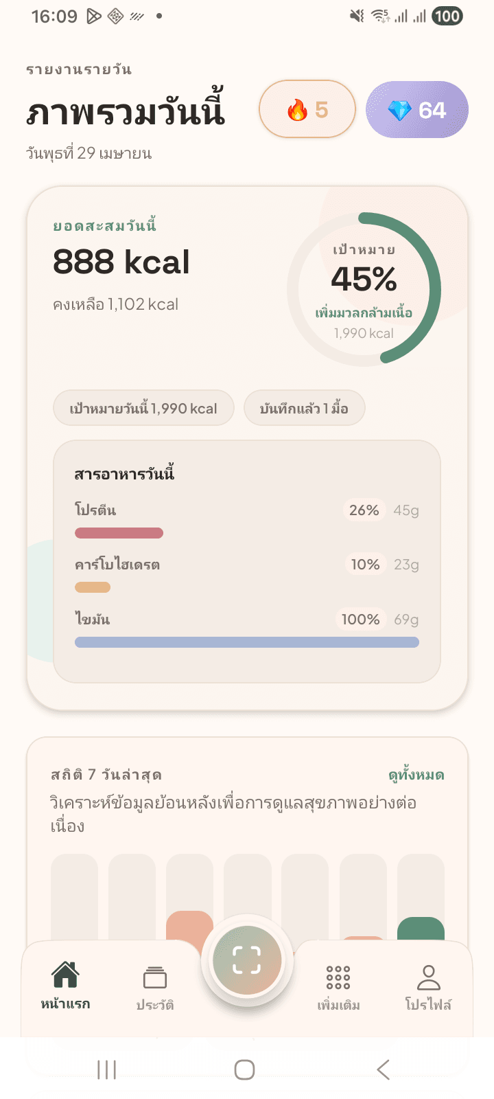 หน้าแรกของแอป NUBI